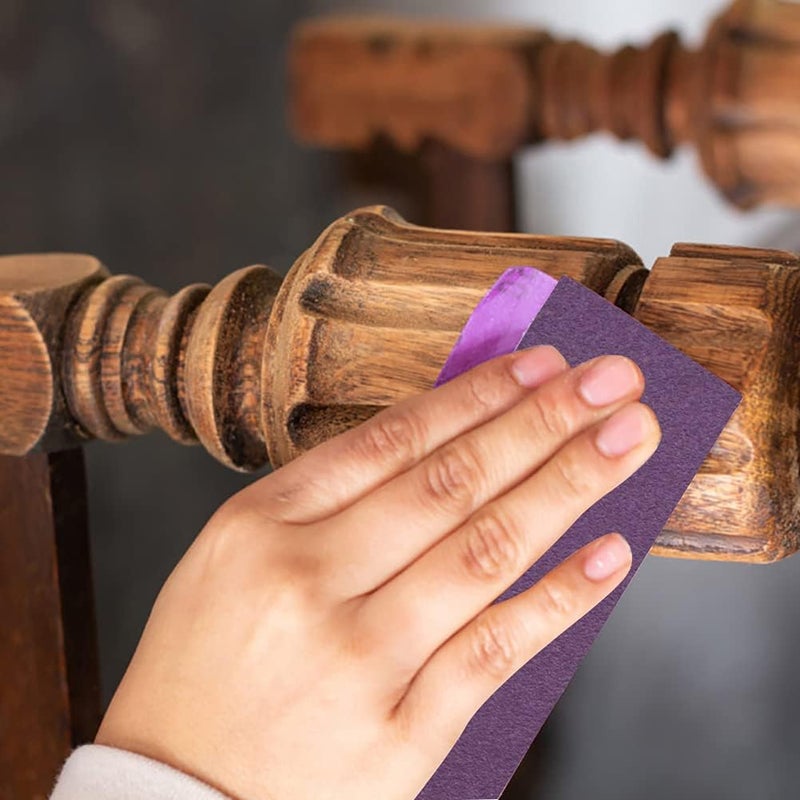 MAXMAN 180 Grit Sandpaper 20 PCS, Wet Dry Sandpaper Sheets 9 x 11 Inch, Sand Paper for Wood Furniture, White Fused Alumina Abrasive Sanding Paper for Metal, Drywall, Automotive Polishing, Purple - Image 5